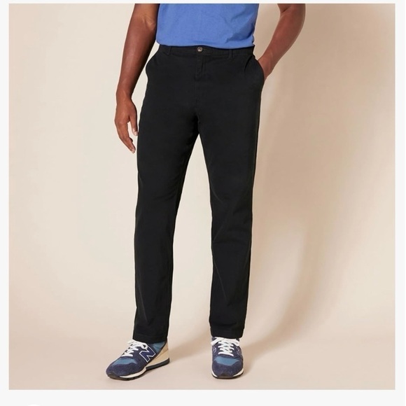 NEW Amazon Essentials Men's 34W x 30L Black Slim-Fit Casual Stretch Chino Pant - Picture 1 of 9